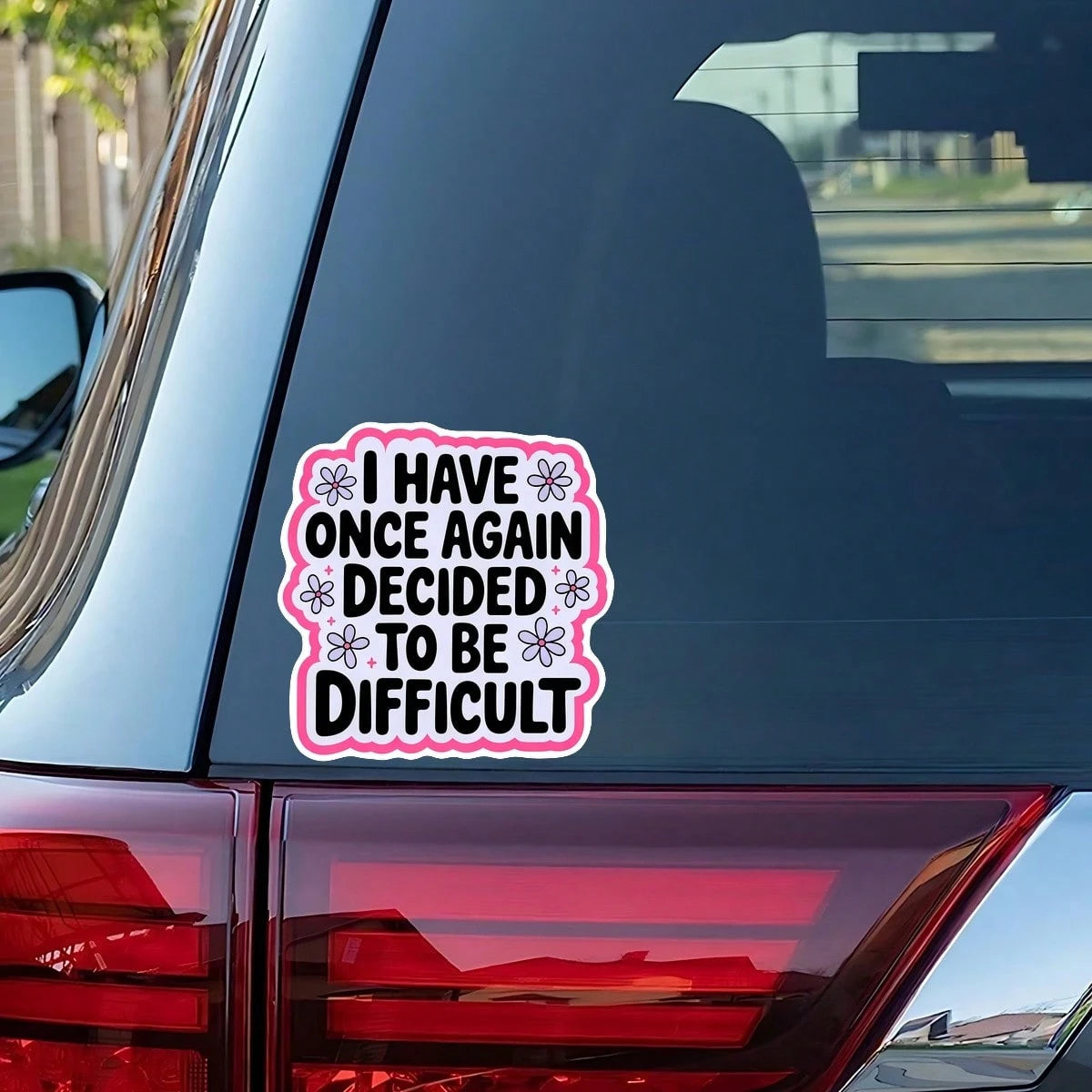 1PC Funny Sarcastic Saying Sticker, Decided To Be Difficult Quote Vinyl Decal For Laptop Water Bottle Notebook, Waterproof Adult Humor Decal Sticker, Aesthetic Stationery Scrapbook Accessories Gift Fo