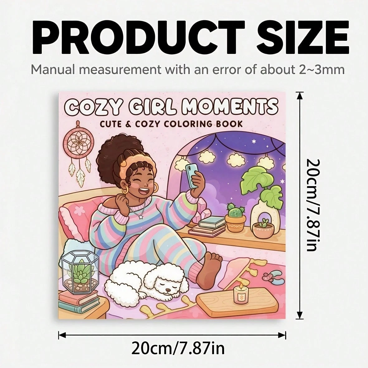 1pc Girls Self-Care Coloring Book, 24 Pages Of Cozy And Comfortable Coloring, Depicting Girls' Relaxing Activities- Coffee, Music, Plants, Reading And Quiet Moments. Perfect For Teenagers And Girls W