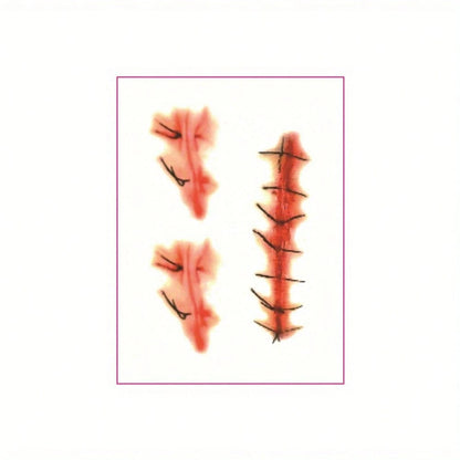 1pc Halloween Fake Scar Tattoo Sticker, Waterproof Long-Lasting Arm Body Art Temporary Tattoo For Halloween Party