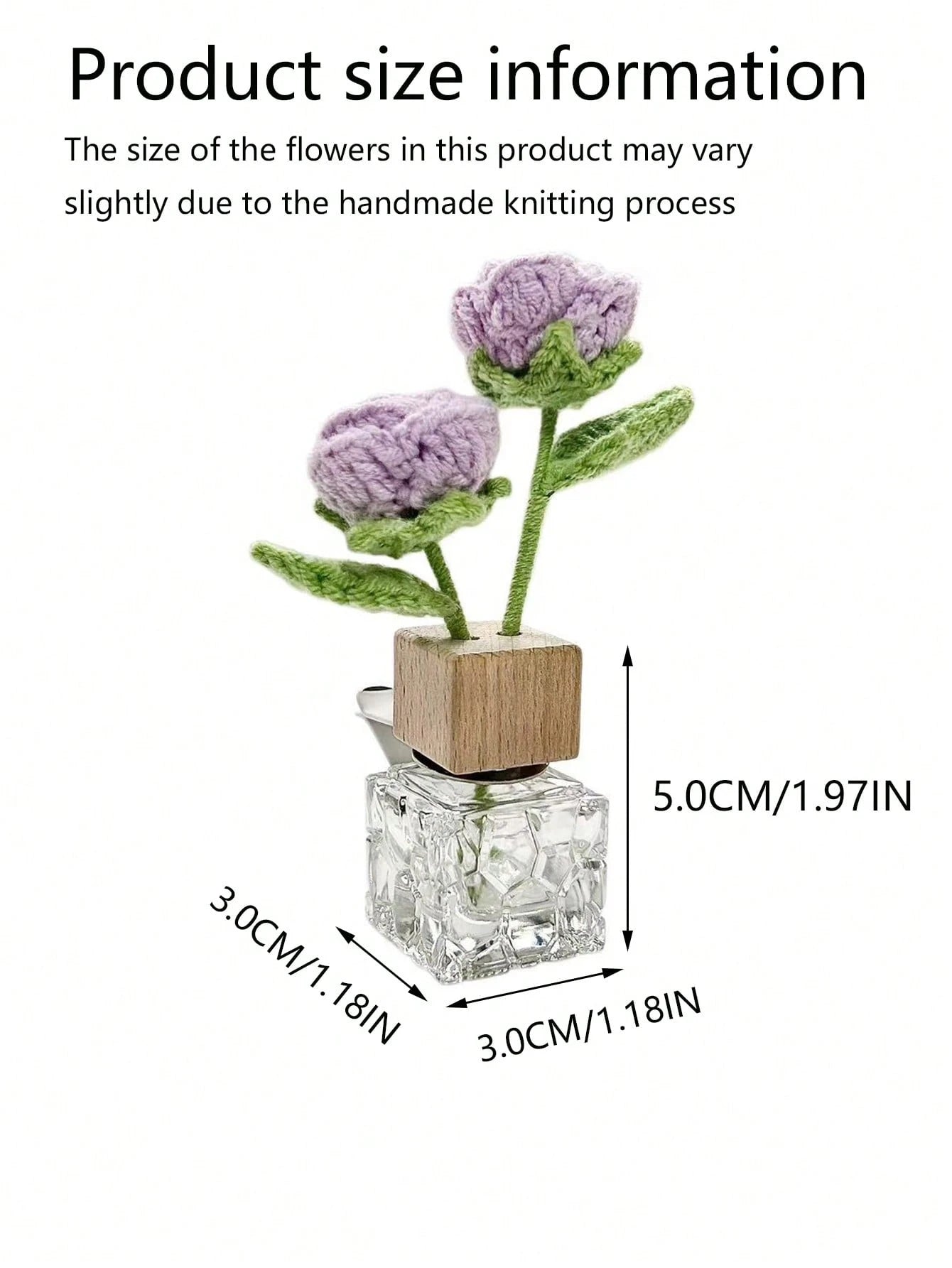 1PC Handmade Crocheted Rose Flower Perfume Bottle, Exquisite Decorative Ornament