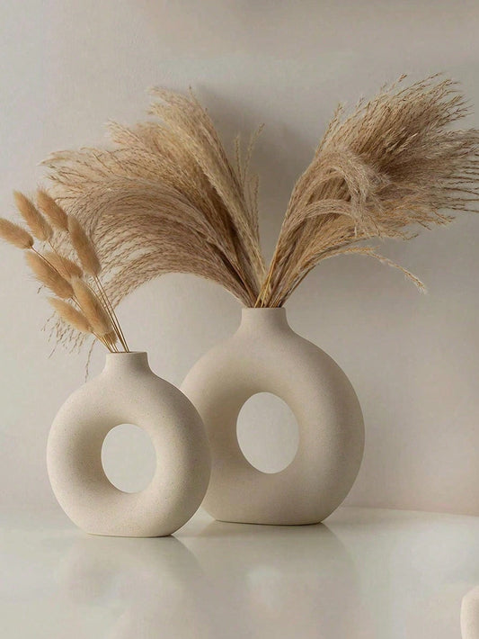 1pc Handmade Donut Vase, Modern Minimalist Bohemian Style Floral Decor, Suitable For Living Room, Bedroom, Office, Wedding Table, Party, Home Decor, Vase, Tabletop Decor, Birthday Graduation Gift Deco