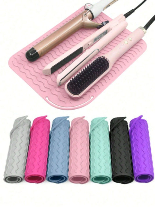 1pc Heat Resistant Styling Tool Pad, Universal Size, Suitable For Straighteners And Curlers, Heat-Resistant Material, Easy To Store And Travel. This Heat-Resistant Pad Is Made Of Heat-Resistant Silico