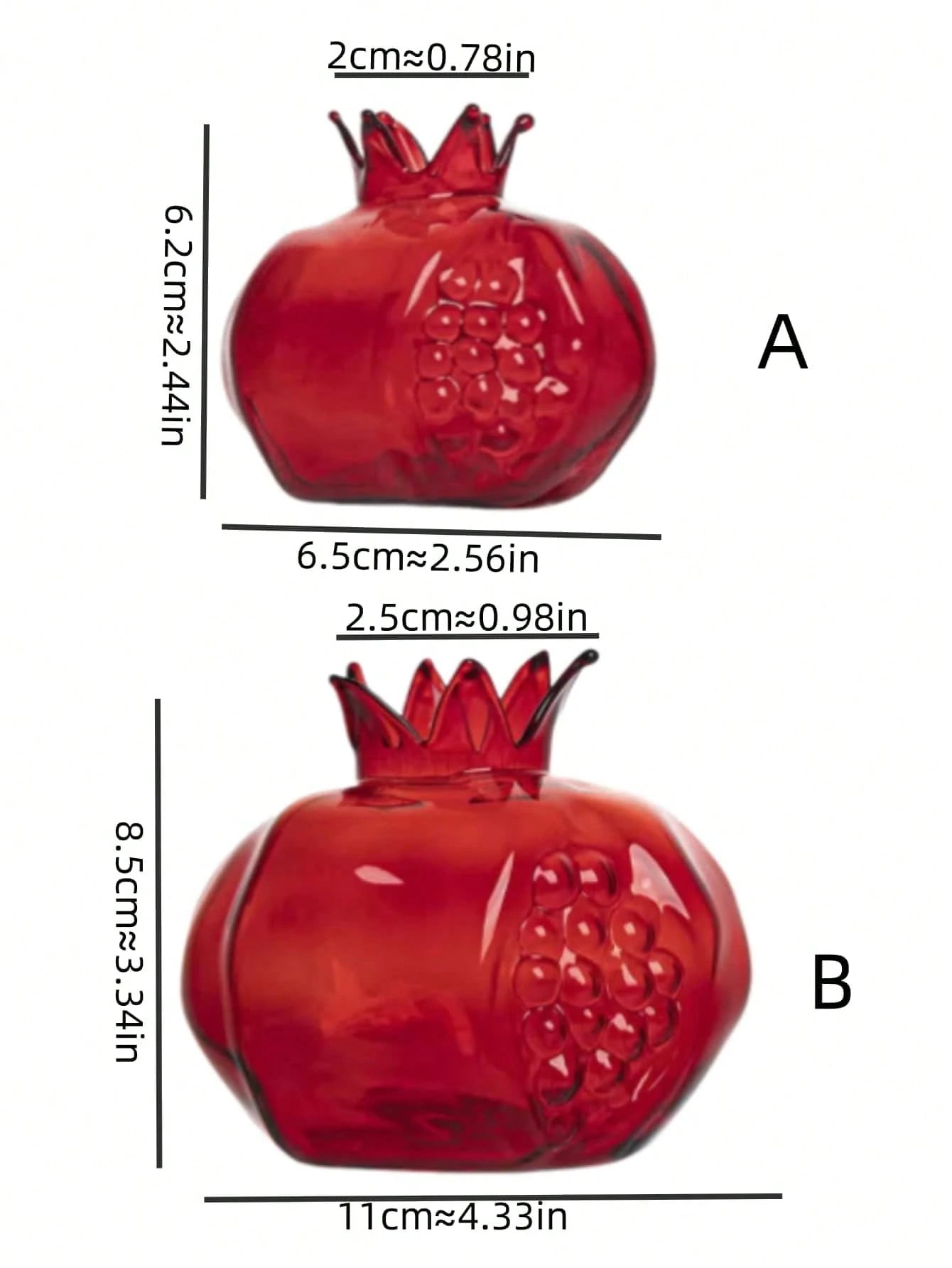1pc High-End Glass Crafted Pomegranate Flower Vase, Desktop Decor, Flower Holder, Hydroponic Planter, Suitable For Home, Restaurant, Foyer, Gift Gifts Birthday Graduation Home Decor Room Decor Glass V