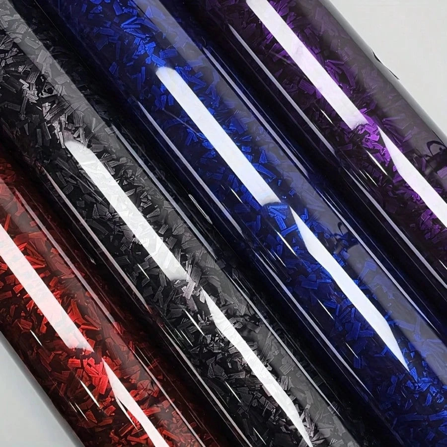 1pc Hot-Selling Premium Forged Carbon Fiber Vinyl Car Wrap Film, Ultra Glossy Forged Marble Pattern Vinyl Sticker Film With Air Release Bubble-Free, Self-Adhesive DIY Styling Car Decal Modification Wr