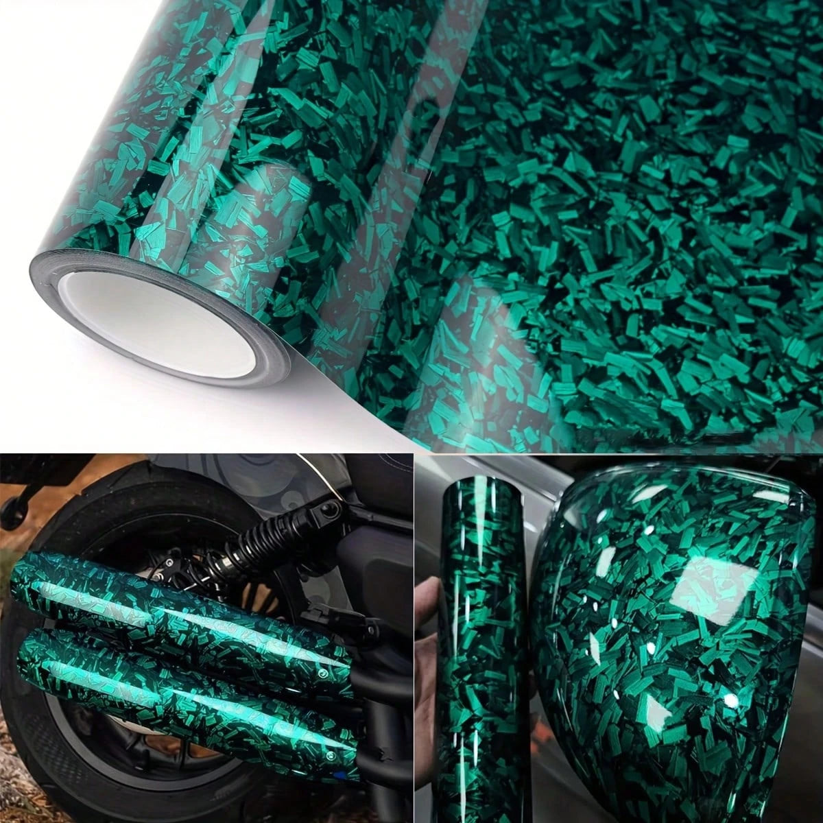 1pc Hot-Selling Premium Forged Carbon Fiber Vinyl Car Wrap Film, Ultra Glossy Forged Marble Pattern Vinyl Sticker Film With Air Release Bubble-Free, Self-Adhesive DIY Styling Car Decal Modification Wr