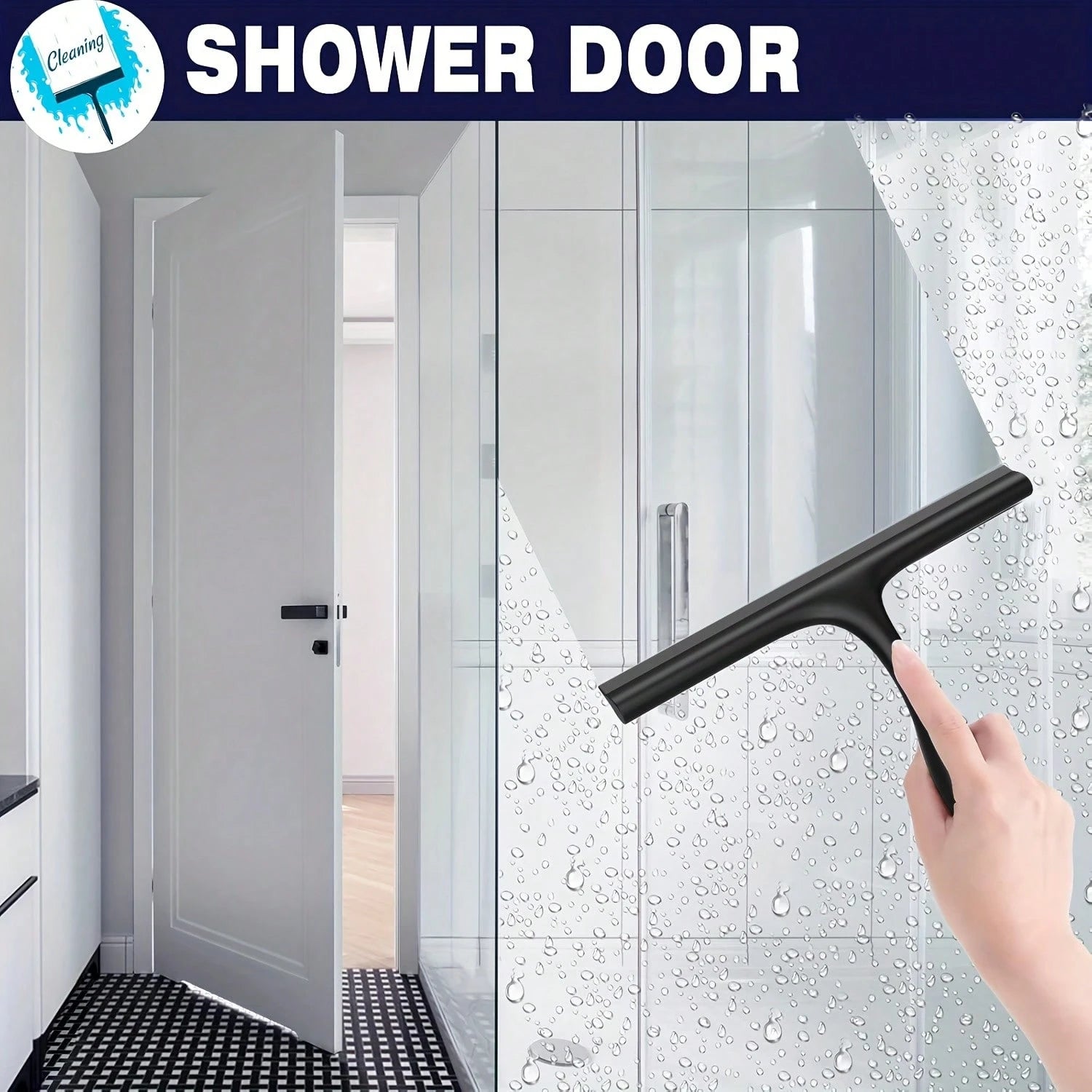 1pc Household Silicone Squeegee, All-Purpose Streak-Free Shower Squeegee For Glass Doors, Bathroom Windows, Bathroom Mirrors, Kitchen Mirror, Tiles, Shower Door And Car Windows, Handheld Glass Wiper