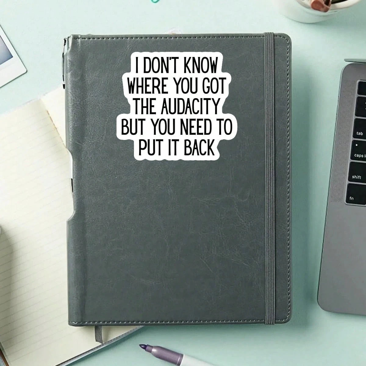 1PC I Don't Know Where You Got The Audacity Vinyl Sticker, Waterproof Sarcastic Quote Decal With Bold Black Typography For Laptop, Water Bottle, Notebook, Journal, Phone Case, Luggage Decor