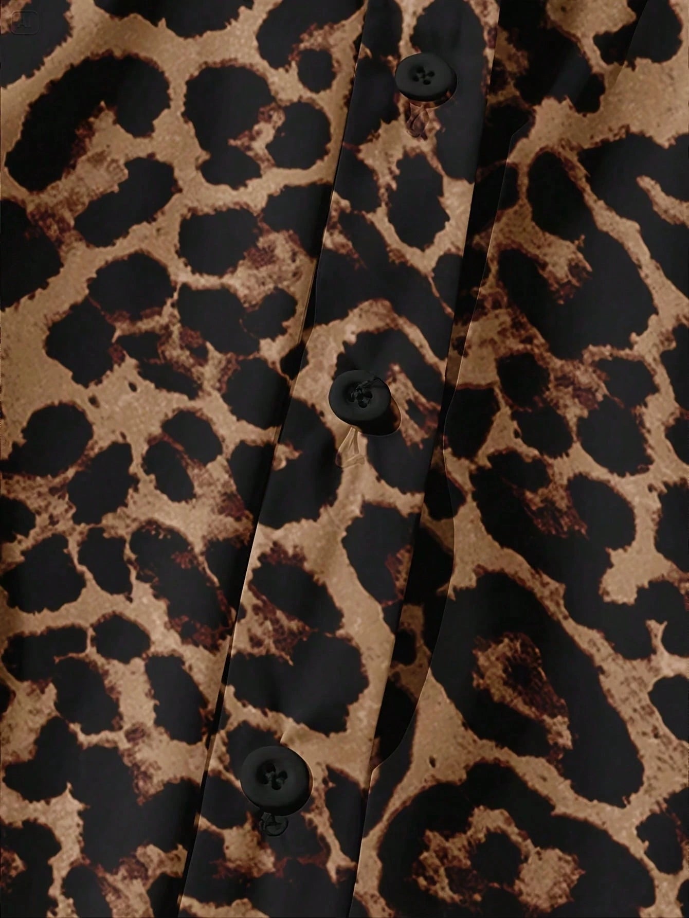 1pc Leopard Print Polyester Blouse, Buttonless, Suitable For Holiday, Office, Home, Birthday Party, Spring & Autumn Vacation Summer
