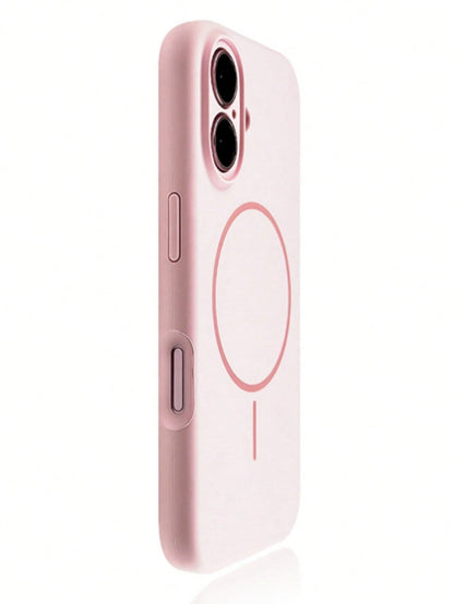1pc Matte Liquid Silicone Minimalist Magnetic Phone Case Compatible With IPhone 17 AIR 16 15 14 13 12 Pro Max Plus, Wireless Charging Soft Silicone Back Cover