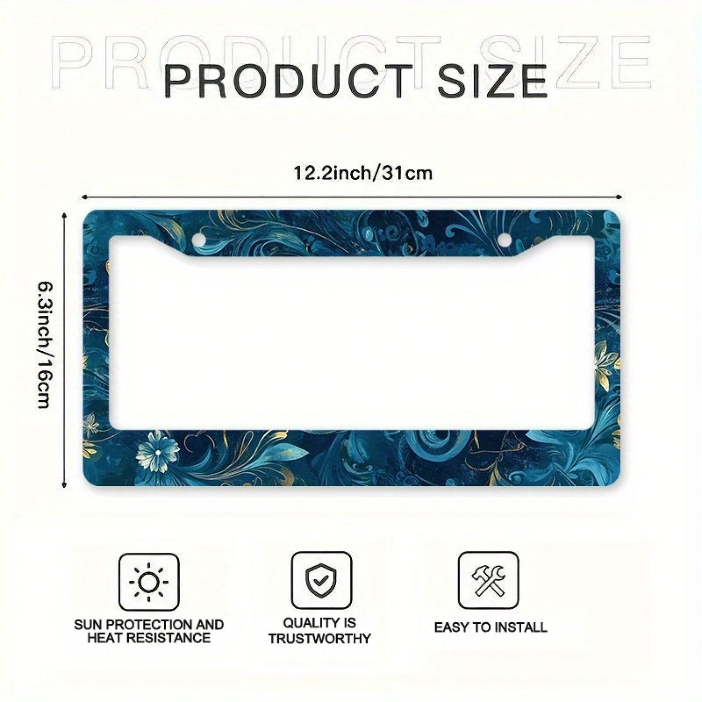 1PC Metal Frame License Plate, Dragonfly Design, Compatible With US And Many International Standards- Comes With Mounting Screws, Vehicle Decoration, Ideal Easter Gift (12X 6inch )