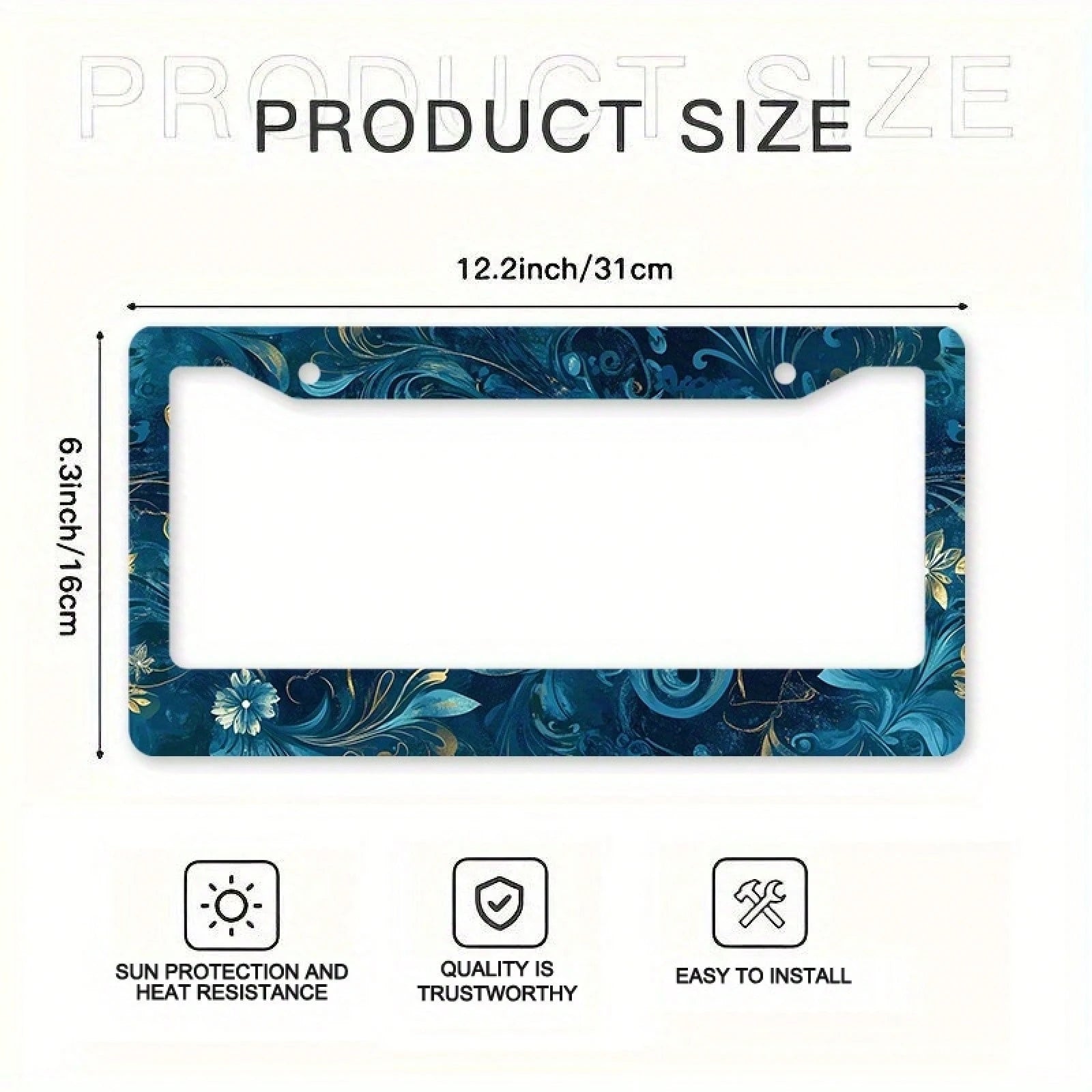 1PC Metal Frame License Plate, Dragonfly Design, Compatible With US And Many International Standards- Comes With Mounting Screws, Vehicle Decoration, Ideal Easter Gift (12X 6inch )