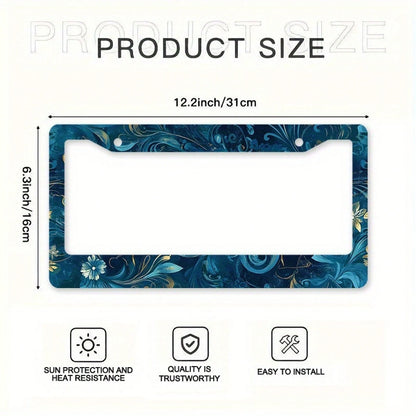 1PC Metal Frame License Plate, Dragonfly Design, Compatible With US And Many International Standards- Comes With Mounting Screws, Vehicle Decoration, Ideal Easter Gift (12X 6inch )