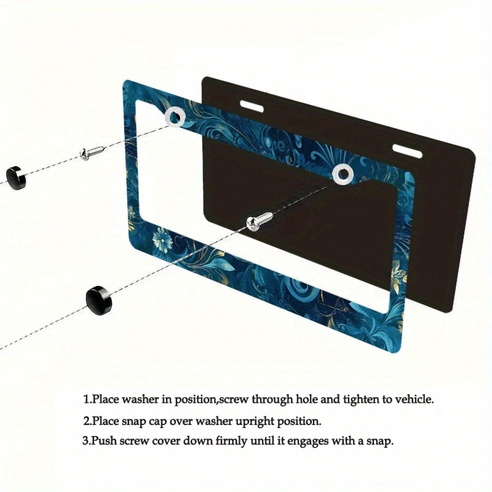 1PC Metal Frame License Plate, Dragonfly Design, Compatible With US And Many International Standards- Comes With Mounting Screws, Vehicle Decoration, Ideal Easter Gift (12X 6inch )