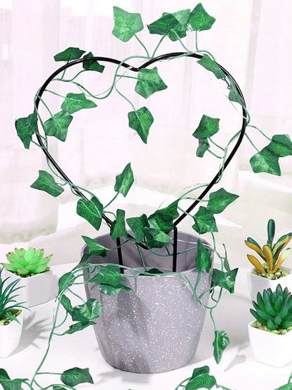 1pc Metal Garden Plant Trellis, Decorative Potted Plant Support Pole, Black Coated, Iron Climbing Plant Stand, Suitable For Flowers And Vegetables