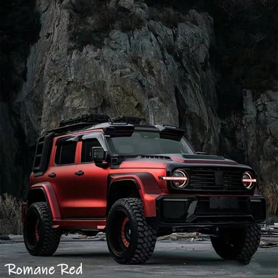 1pc Metal Romany Red Sticker Car Matte Electroplated Romany Red PET Vinyl Wrap For Car And Motorcycle, Durable Color Changing Film, Furniture Home Interior Dining Table Applicable Red Hot Random Stick