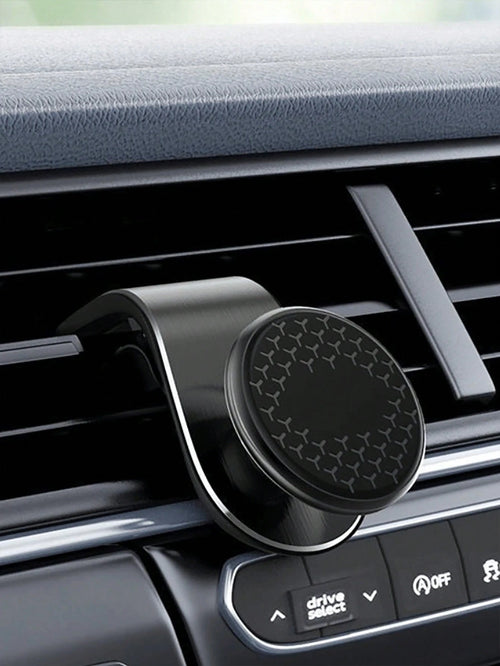 1pc Metal Round Mini Magnetic Phone Holder, Multi-Function Car Phone Navigation Mount, Dashboard Phone Holder, Compatible With IPhone And Android Phones, Birthday Gift, Car Accessories For Family And