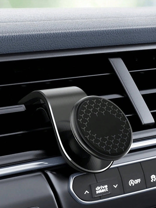 1pc Metal Round Mini Magnetic Phone Holder, Multi-Function Car Phone Navigation Mount, Dashboard Phone Holder, Compatible With IPhone And Android Phones, Birthday Gift, Car Accessories For Family And