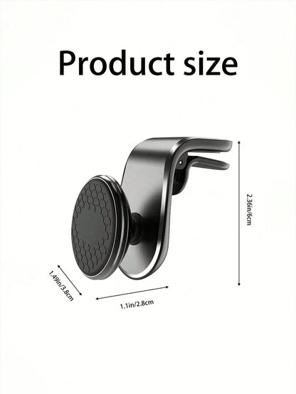 1pc Metal Round Mini Magnetic Phone Holder, Multi-Function Car Phone Navigation Mount, Dashboard Phone Holder, Compatible With IPhone And Android Phones, Birthday Gift, Car Accessories For Family And