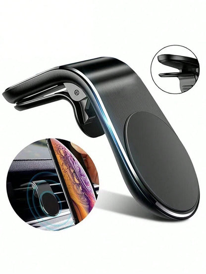 1pc Metal Round Mini Magnetic Phone Holder, Multi-Function Car Phone Navigation Mount, Dashboard Phone Holder, Compatible With IPhone And Android Phones, Birthday Gift, Car Accessories For Family And