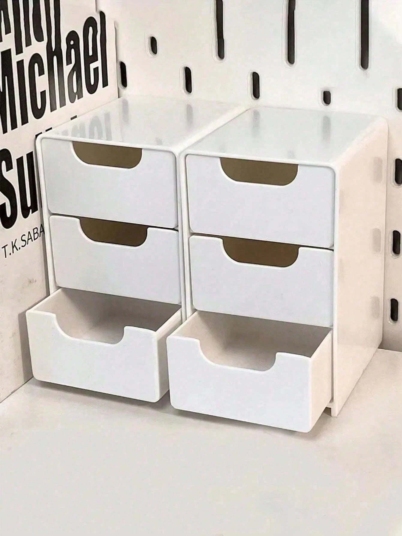 1pc Mini 3-Tier Drawer Storage Box, Suitable For Storing Jewelry, Hair Accessories, Earrings And Other Small Items, For Furniture, Office, Study, Bedroom, Bathroom. 3-Tier Desktop Storage Box, Office