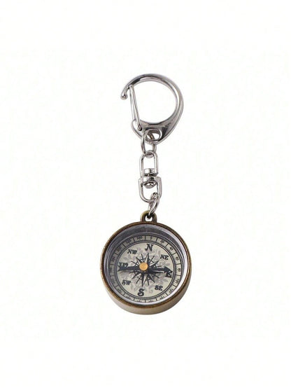 1pc Mini Compass Vintage Survival Zinc Alloy Pocket Compass With Key Ring Camping Compass Keychain Trekking Navigation Tools Car Accessories For Women Keychain For Bag