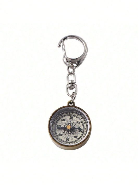 1pc Mini Compass Vintage Survival Zinc Alloy Pocket Compass With Key Ring Camping Compass Keychain Trekking Navigation Tools Car Accessories For Women Keychain For Bag