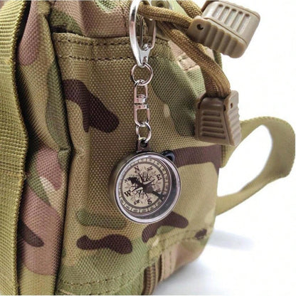 1pc Mini Compass Vintage Survival Zinc Alloy Pocket Compass With Key Ring Camping Compass Keychain Trekking Navigation Tools Car Accessories For Women Keychain For Bag