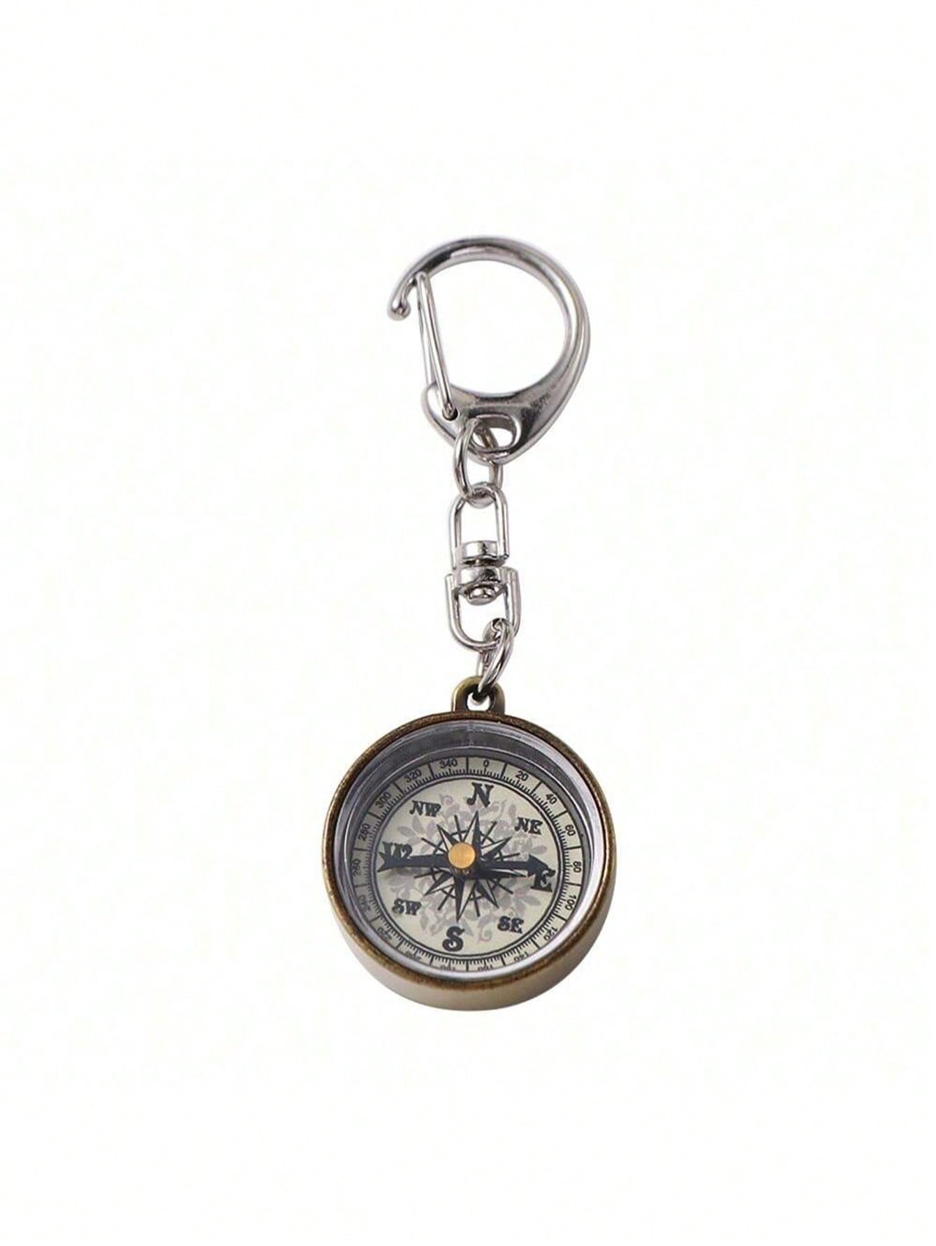 1pc Mini Compass Vintage Survival Zinc Alloy Pocket Compass With Key Ring Camping Compass Keychain Trekking Navigation Tools Car Accessories For Women Keychain For Bag