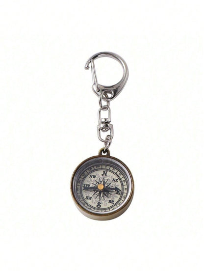 1pc Mini Compass Vintage Survival Zinc Alloy Pocket Compass With Key Ring Camping Compass Keychain Trekking Navigation Tools Car Accessories For Women Keychain For Bag