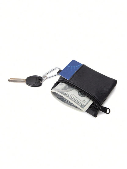 1pc Minimalist Camping Hiking Fishing Coin Purse Zippered Card Case Key Holder For Men Wallet Mini Wallet Purse Wallet Travel Wallet Coin Wallet Wallet