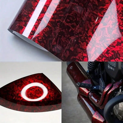 1pc Multi-Color Forged Carbon Fiber PET Vinyl Wrap Film For Car, Black, Red, Blue, Purple, Green, Yellow, Rainbow Laser Silver, Color-Changing Film For Car Interior Center Console, Motorcycle Color Ch