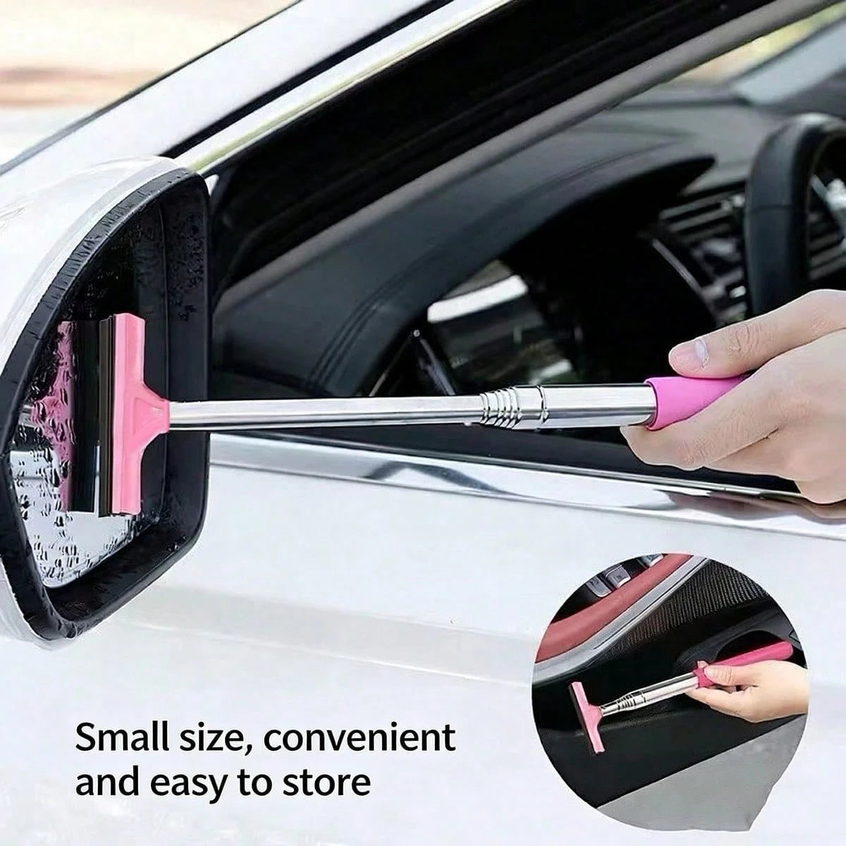1pc Multi-Color Multi-Function Car Rearview Mirror Glass Cleaner, With Defogging And Scraping Functions