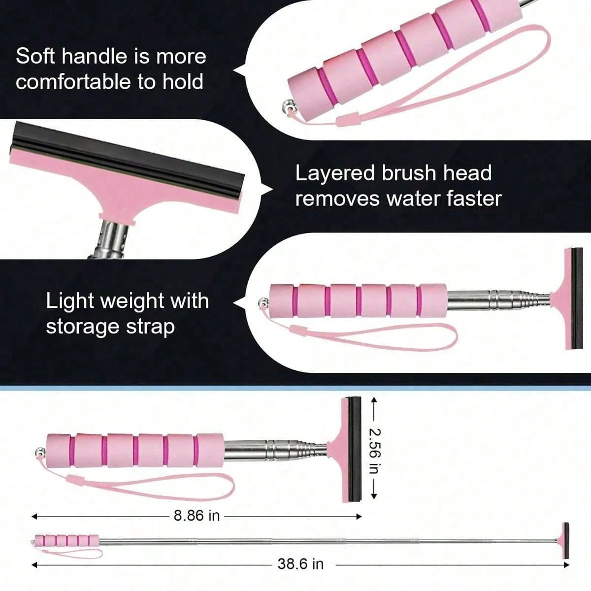 1pc Multi-Color Multi-Function Car Rearview Mirror Glass Cleaner, With Defogging And Scraping Functions