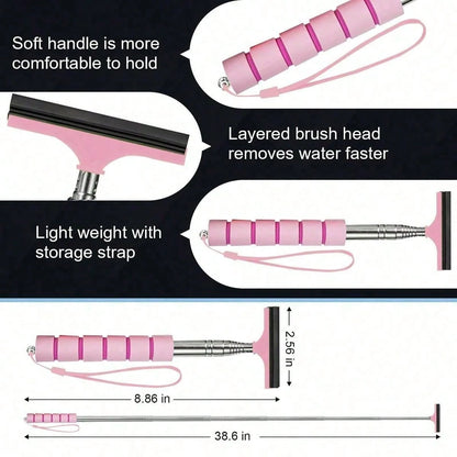 1pc Multi-Color Multi-Function Car Rearview Mirror Glass Cleaner, With Defogging And Scraping Functions