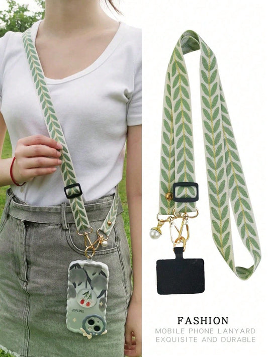 1pc Multifunctional Adjustable Long Strap Phone Lanyard, Faux Pearl Pendant, Shoulder Crossbody & Halter Gifts For Mother, Family, Friends, Birthday, Holiday Phone Charm, Phone Chain