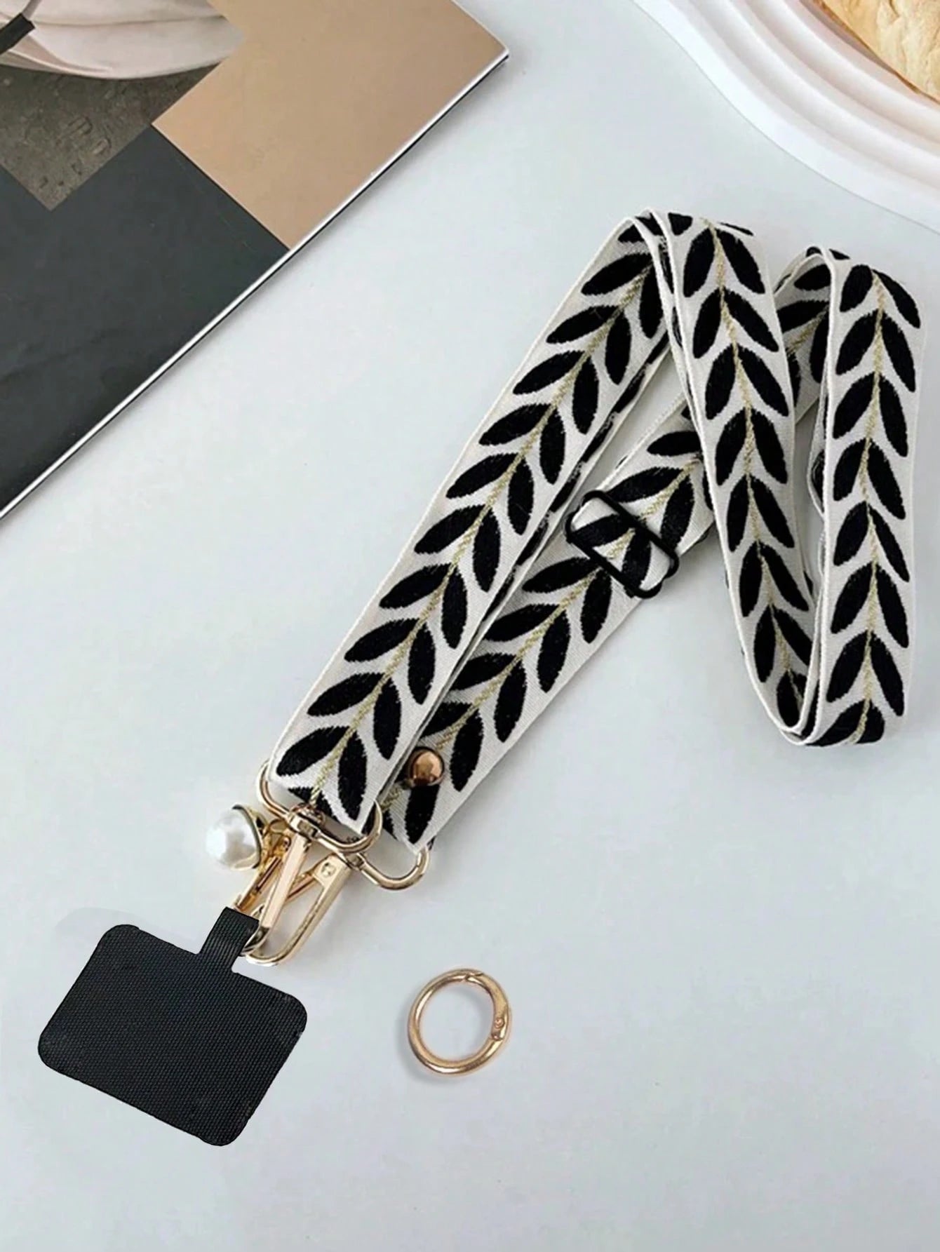 1pc Multifunctional Adjustable Long Strap Phone Lanyard, Faux Pearl Pendant, Shoulder Crossbody & Halter Gifts For Mother, Family, Friends, Birthday, Holiday Phone Charm, Phone Chain