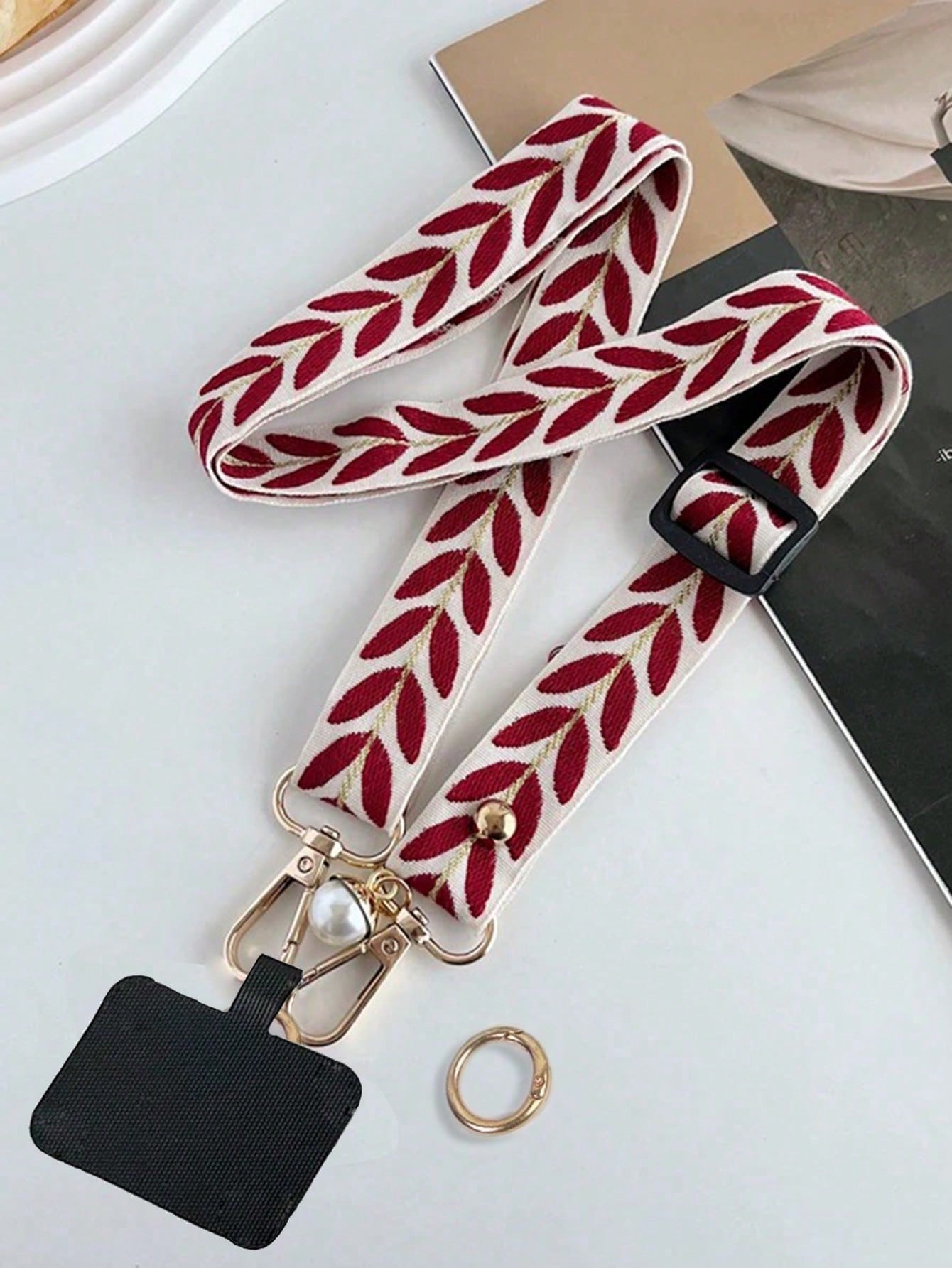 1pc Multifunctional Adjustable Long Strap Phone Lanyard, Faux Pearl Pendant, Shoulder Crossbody & Halter Gifts For Mother, Family, Friends, Birthday, Holiday Phone Charm, Phone Chain