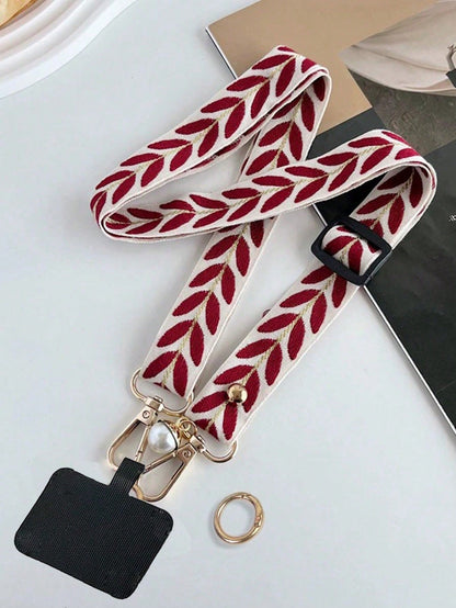 1pc Multifunctional Adjustable Long Strap Phone Lanyard, Faux Pearl Pendant, Shoulder Crossbody & Halter Gifts For Mother, Family, Friends, Birthday, Holiday Phone Charm, Phone Chain
