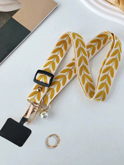 1pc Multifunctional Adjustable Long Strap Phone Lanyard, Faux Pearl Pendant, Shoulder Crossbody & Halter Gifts For Mother, Family, Friends, Birthday, Holiday Phone Charm, Phone Chain