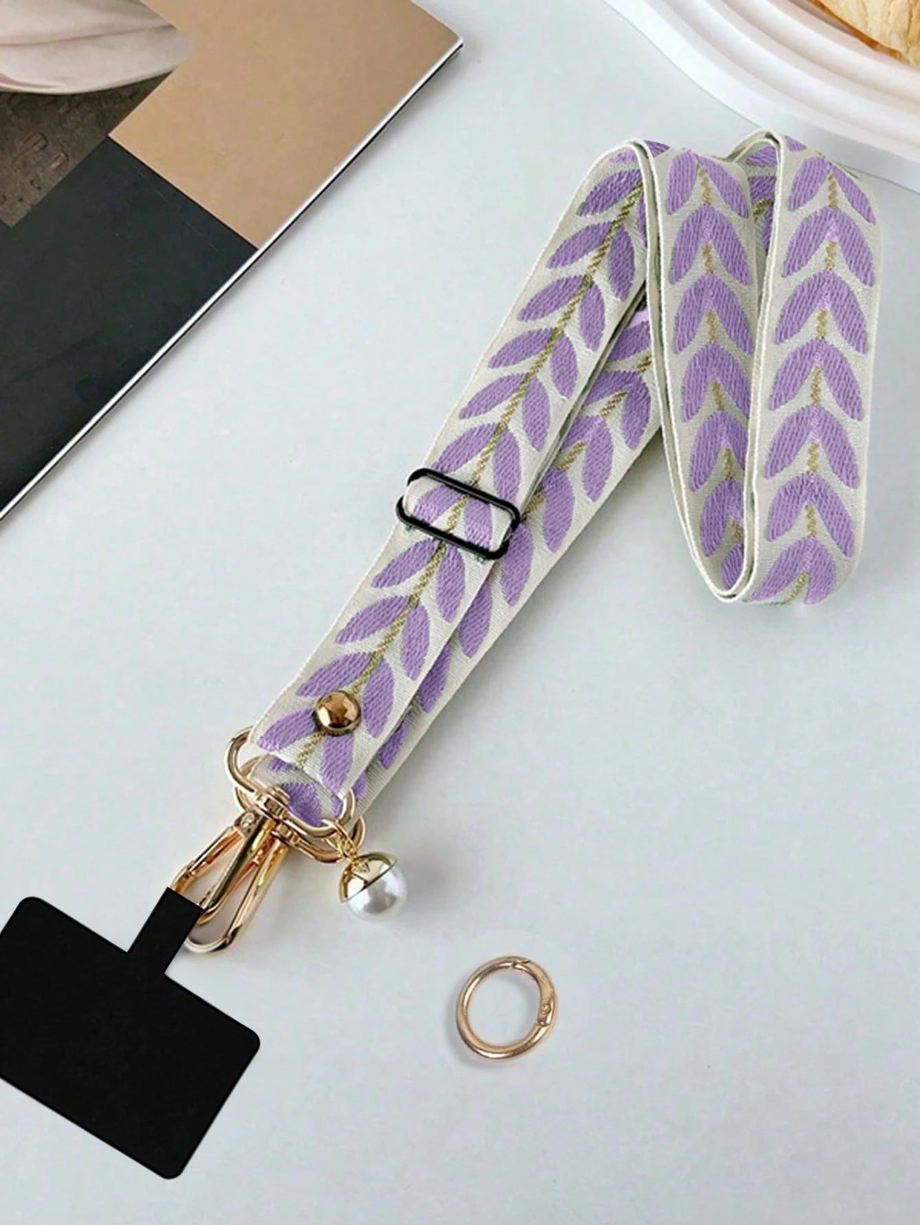 1pc Multifunctional Adjustable Long Strap Phone Lanyard, Faux Pearl Pendant, Shoulder Crossbody & Halter Gifts For Mother, Family, Friends, Birthday, Holiday Phone Charm, Phone Chain