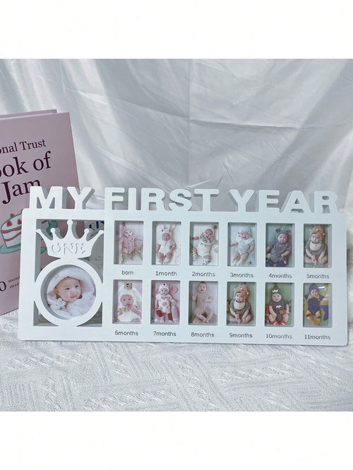 1pc MY FIRST YEAR Baby Growth Portrait Photo Frame, Wall-Mounted & Tabletop Memorial Frame