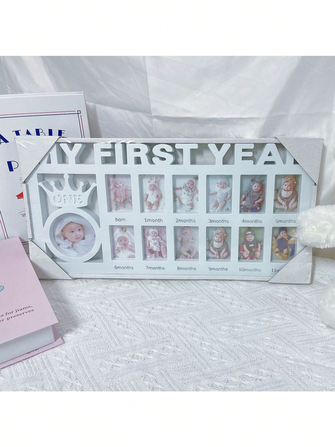 1pc MY FIRST YEAR Baby Growth Portrait Photo Frame, Wall-Mounted & Tabletop Memorial Frame