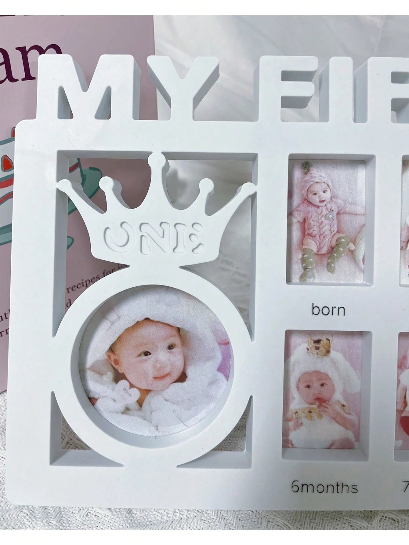 1pc MY FIRST YEAR Baby Growth Portrait Photo Frame, Wall-Mounted & Tabletop Memorial Frame