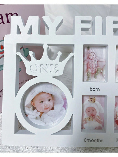 1pc MY FIRST YEAR Baby Growth Portrait Photo Frame, Wall-Mounted & Tabletop Memorial Frame