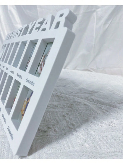 1pc MY FIRST YEAR Baby Growth Portrait Photo Frame, Wall-Mounted & Tabletop Memorial Frame