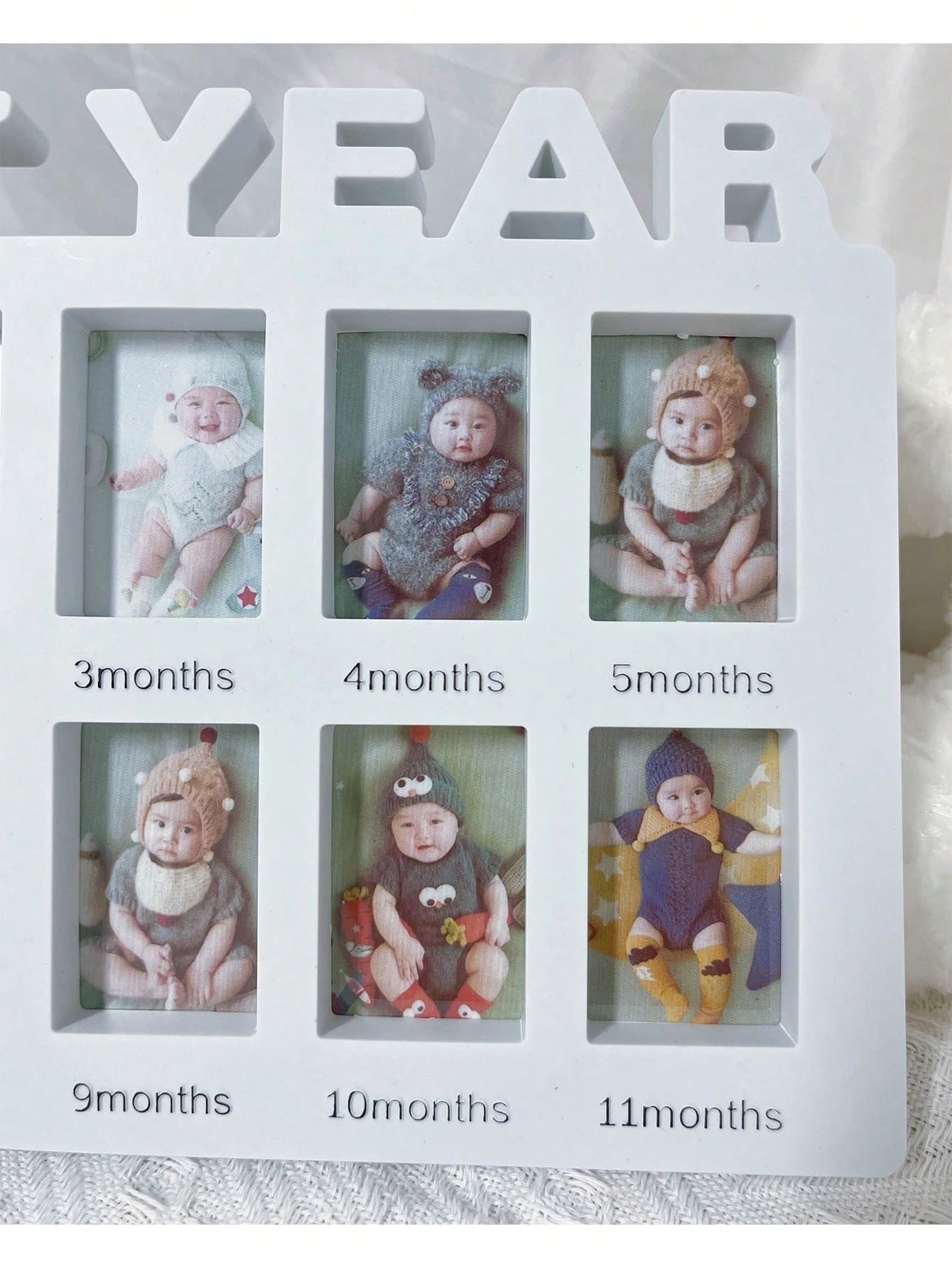 1pc MY FIRST YEAR Baby Growth Portrait Photo Frame, Wall-Mounted & Tabletop Memorial Frame