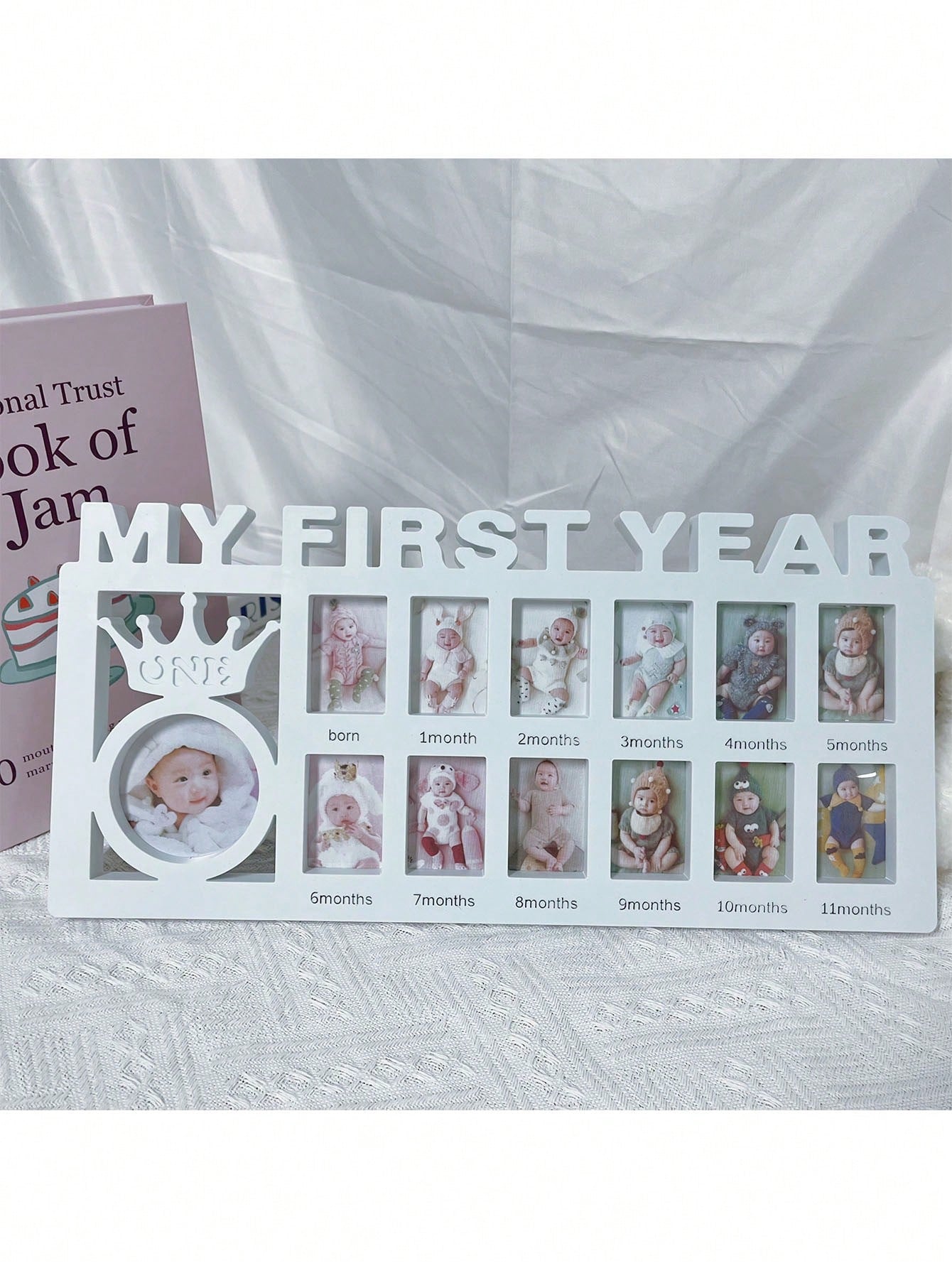 1pc MY FIRST YEAR Baby Growth Portrait Photo Frame, Wall-Mounted & Tabletop Memorial Frame