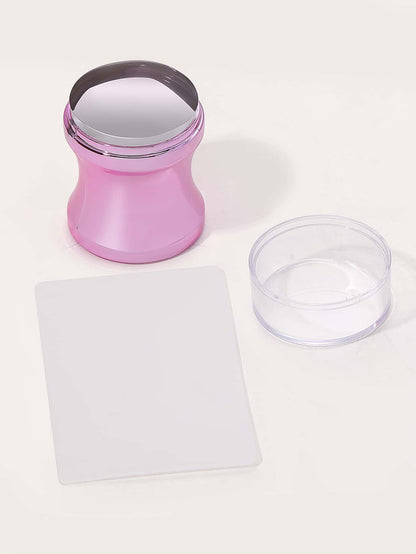 1pc Nail Art Stamper Kit Clear Silicone Nail Stamping Long & Short Jelly Stamper For Nails With Scrapers Nail Stamper Kit For French Manicure Home Diy Nail Art Salon,Nail Supplies,Nail Tools,Nail Art