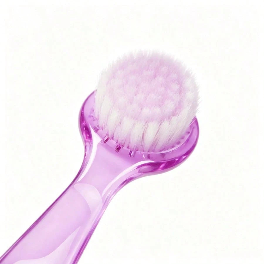 1pc Nail Dust Brush With Curved Handle, Round Large Head Soft Nylon Bristles, Portable Nail Art Tool For Polishing Powder Cleaning