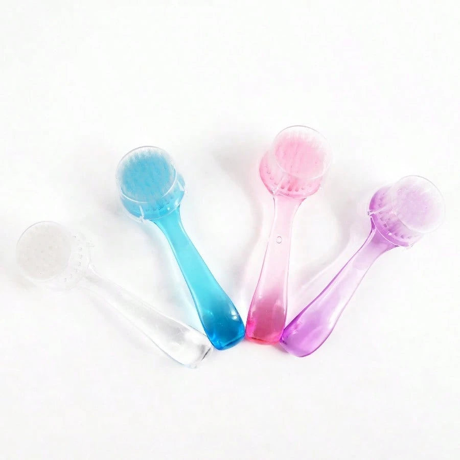 1pc Nail Dust Brush With Curved Handle, Round Large Head Soft Nylon Bristles, Portable Nail Art Tool For Polishing Powder Cleaning